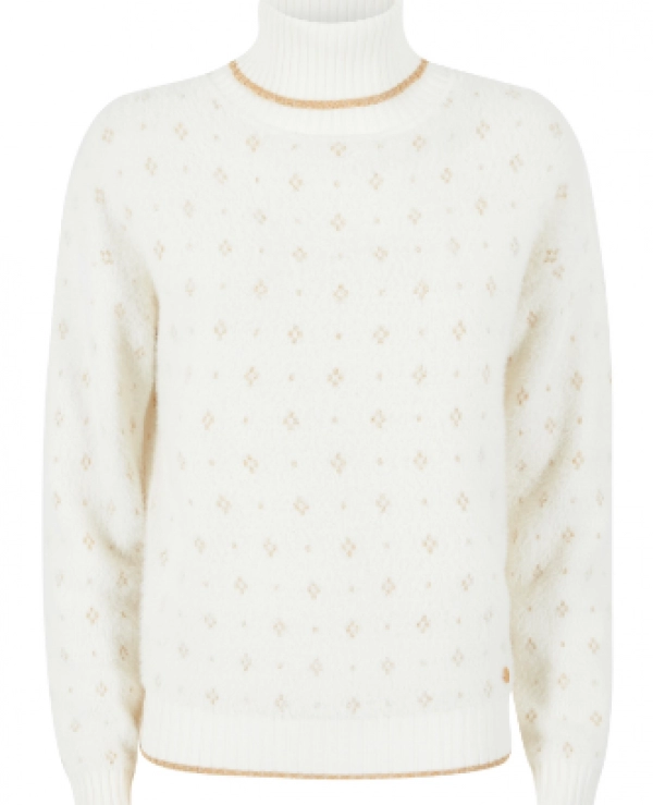 JERSEY DE CUELLO ALTO CON DIBUJITO DORADO - 20208