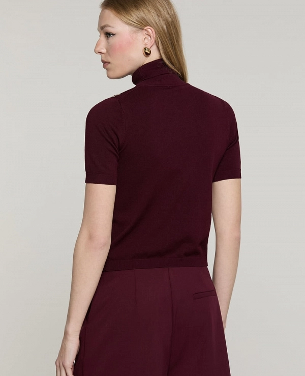 Jersey de cuello alto de manga corta FOREVER con collar con logo DE RELISH - 22194