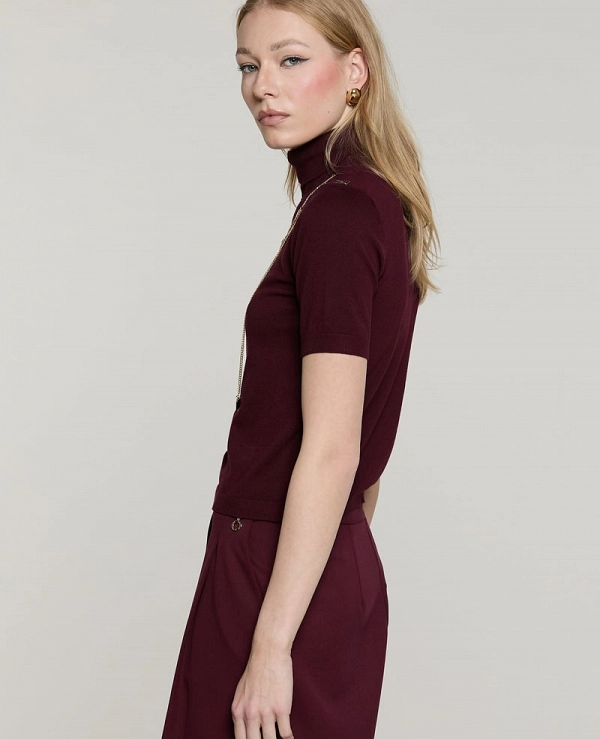 Jersey de cuello alto de manga corta FOREVER con collar con logo DE RELISH - 22195