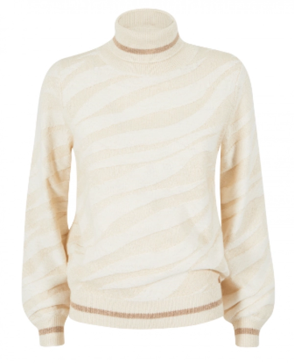 JERSEY DE CUELLO ALTO EN DOS TEJIDOS DE LANA - 20204