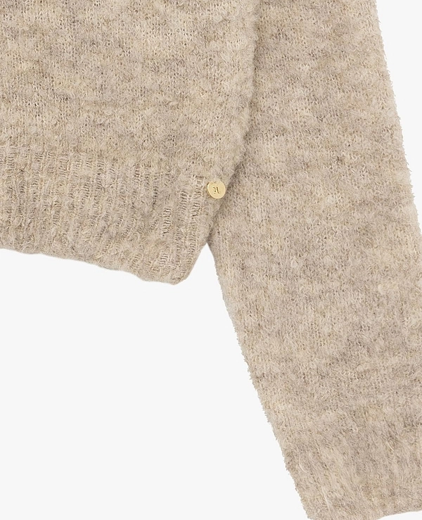Jersey de GIANNI LUPOcuello barco en mezcla de mohair y lana con aplique de broche -  GLD3032H. - 22569