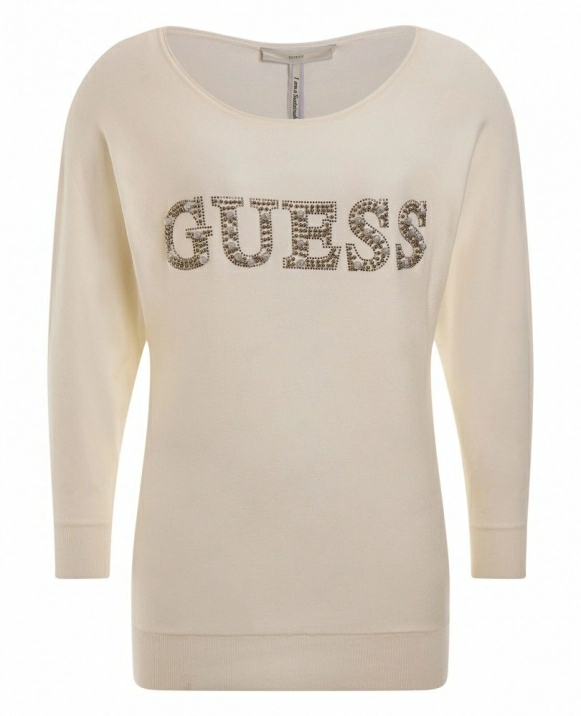 JERSEY DE GUESS CON LOGO EN BEIGE Y NEGRO W3RR47Z2NQ2