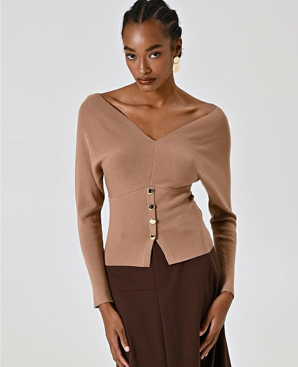 JERSEY DE PUNTO EN COLOR NEGRO CON BOTONES  - 20677