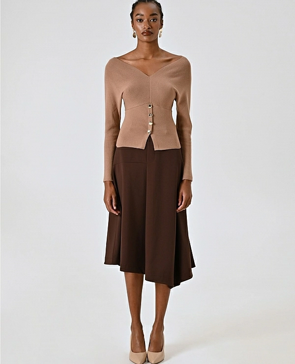 JERSEY DE PUNTO EN COLOR NEGRO CON BOTONES  - 20678