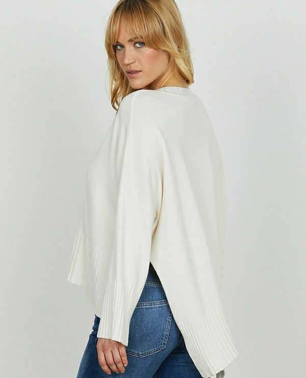 JERSEY DE RELISH VOSIS con cuello en V, mangas largas y aberturas laterales asimtricas - 20382