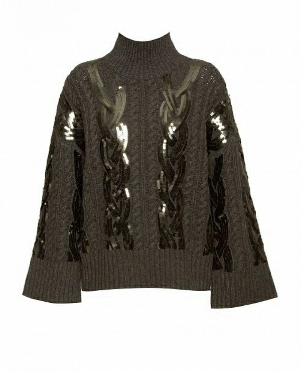 JERSEY EN GRIS CON DETALLES DE LENTEJUELAS MODELO 054-260013 DE BSB