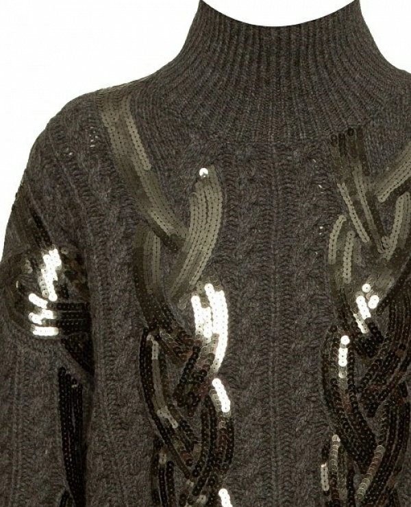 JERSEY EN GRIS CON DETALLES DE LENTEJUELAS MODELO 054-260013 DE BSB - 20061