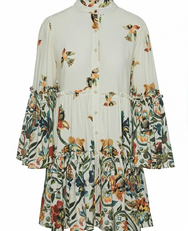 Minivestido camisero floral con volantes DE BSB MODELO 055-211065 - 21613