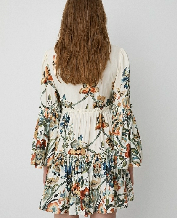 Minivestido camisero floral con volantes DE BSB MODELO 055-211065 - 21614