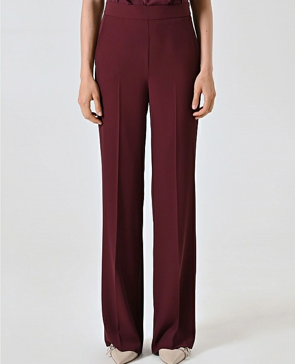 Pantaln en cady burdeos Mujer