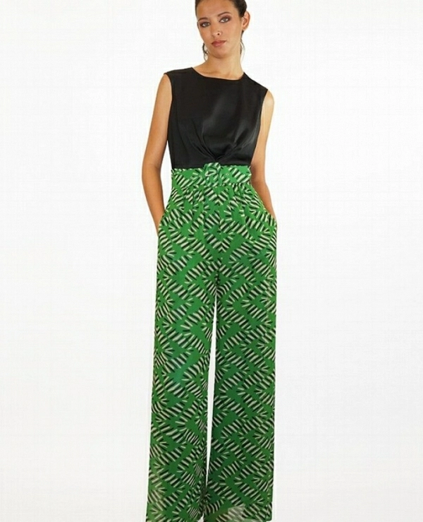 PANTALN ESTAMPADO TONOS VERDES Y NEGROS