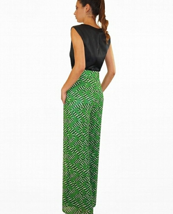 PANTALN ESTAMPADO TONOS VERDES Y NEGROS