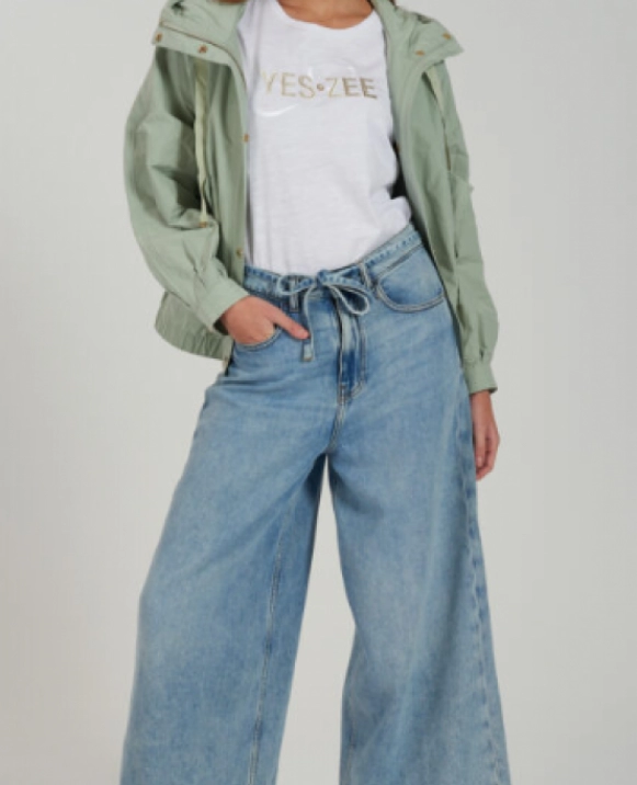 PANTALN JEANS CORTE  PALAZZO CON LYOCELL