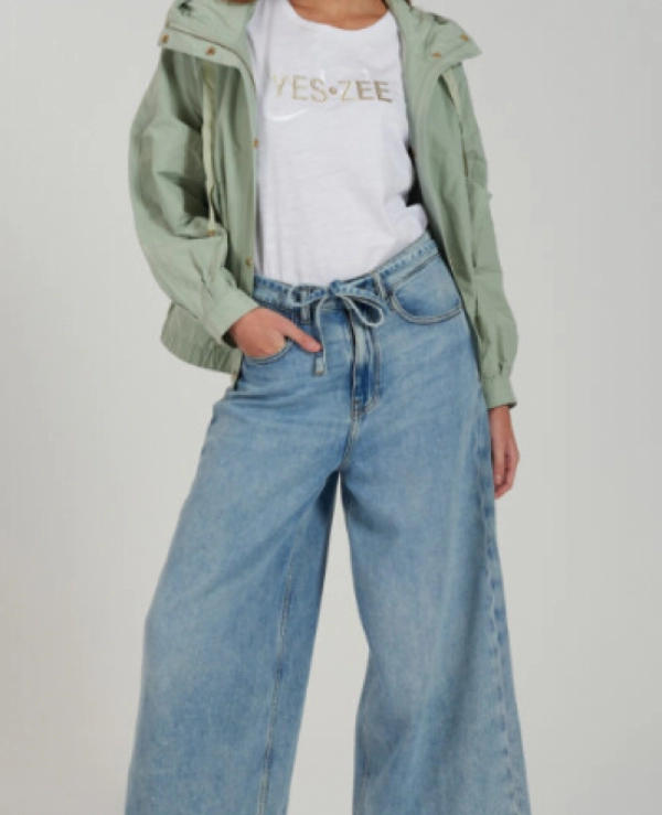 PANTALN JEANS CORTE  PALAZZO CON LYOCELL
