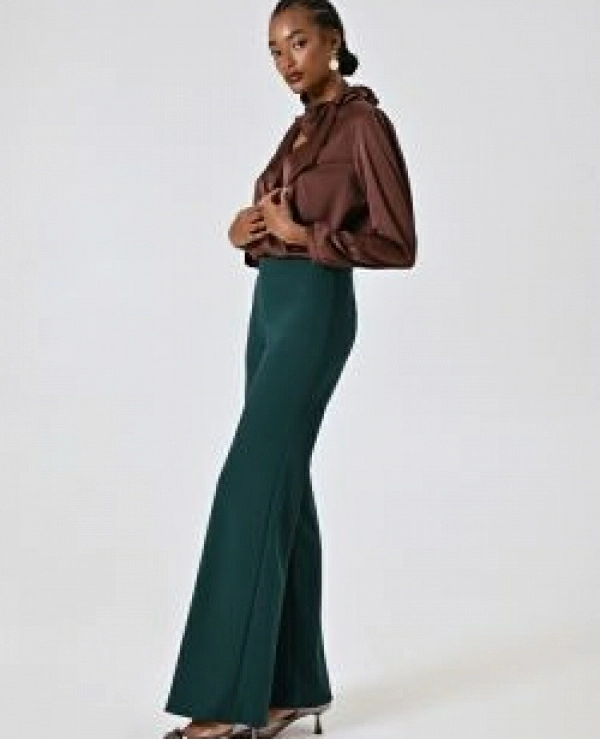 Pantaln palazzo en neopreno crep en color negro - 20890