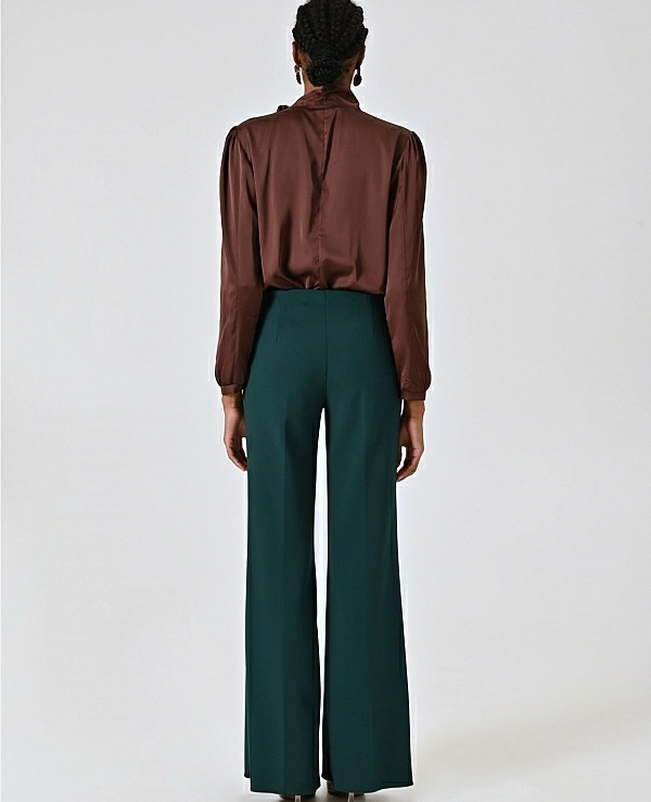 Pantaln palazzo en neopreno crep en color negro - 20892