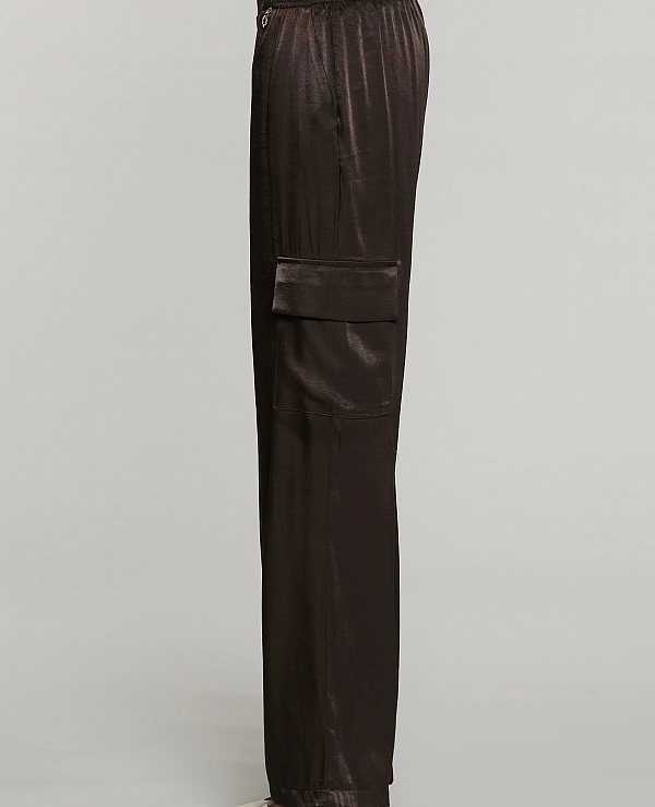 Pantalones de talle alto CITRA con el�stico y bolsillos de sat�n - 22164