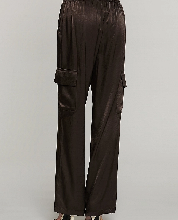 Pantalones de talle alto CITRA con el�stico y bolsillos de sat�n - 22167