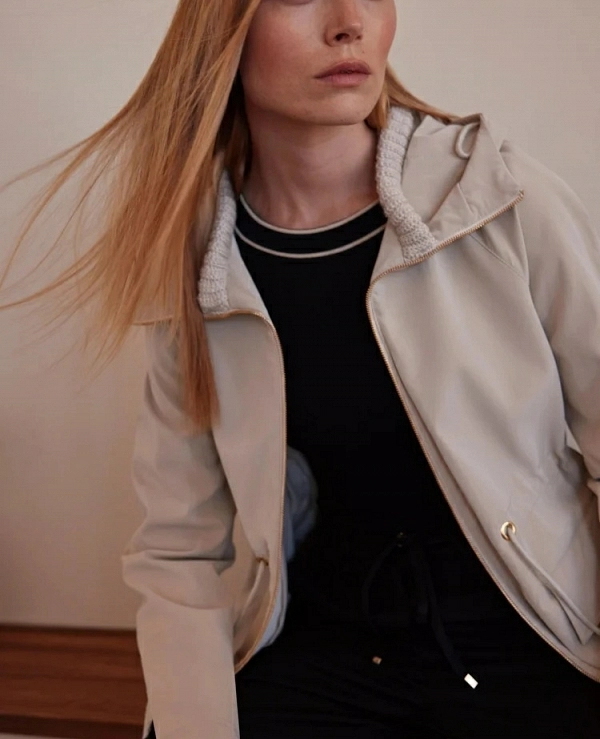 PARKA CUELLO PUNTO EN COLOR CRUDO  - 20680