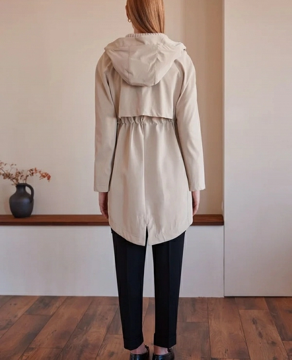 PARKA CUELLO PUNTO EN COLOR CRUDO  - 20683