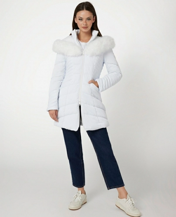 Plumfero con capucha de pelo sinttico GUESS W4BL61WGLZ0 - 18933