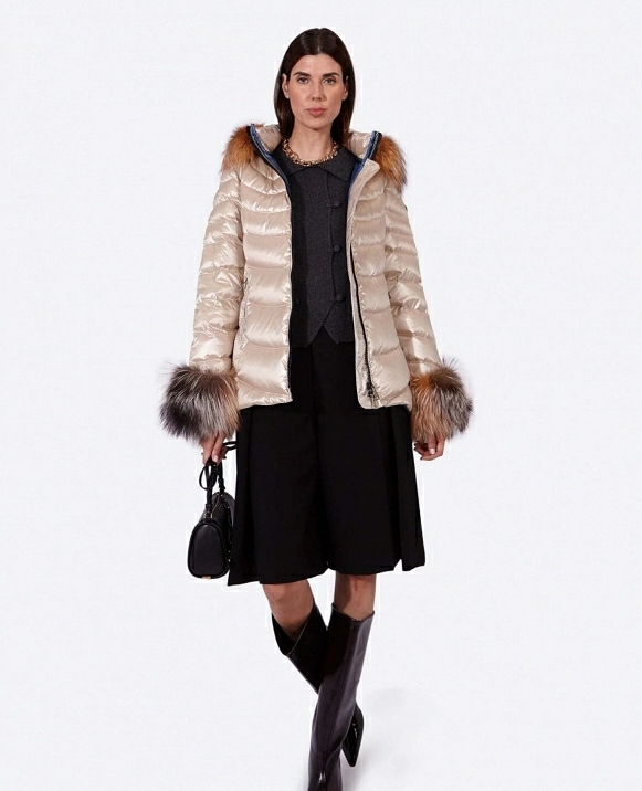 Plum�fero corto HENRY ARROWAY de mujer con pelo de mapache desmontable