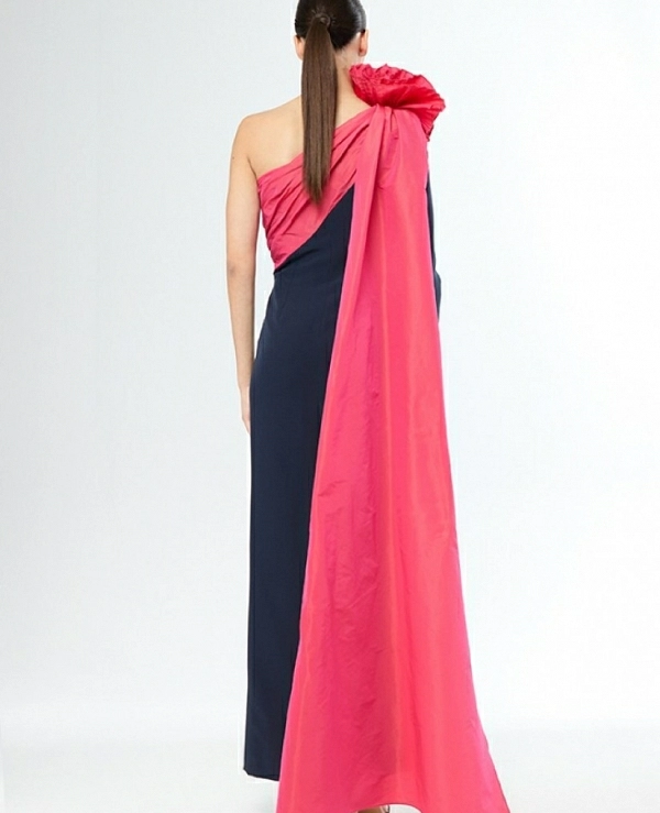 Ref. 51551 VESTIDO LARGO COMBINADO CARLA RUIZ COLOR UNICO