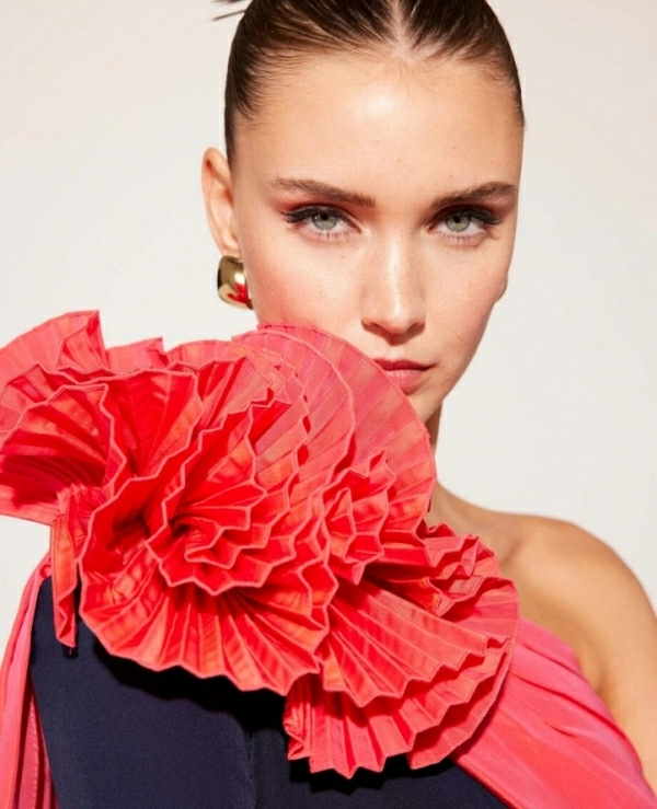 Ref. 51551 VESTIDO LARGO COMBINADO CARLA RUIZ COLOR UNICO