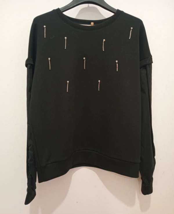 SUDADERA CON DETALLES DE BRILLIS DE RINASCIMENTO MODELO CFC0130526003