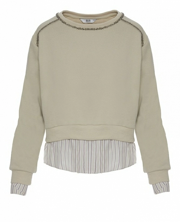 Sudadera en combinaci�n de tejidos DE BSB MODELO 055-210017 - 21196