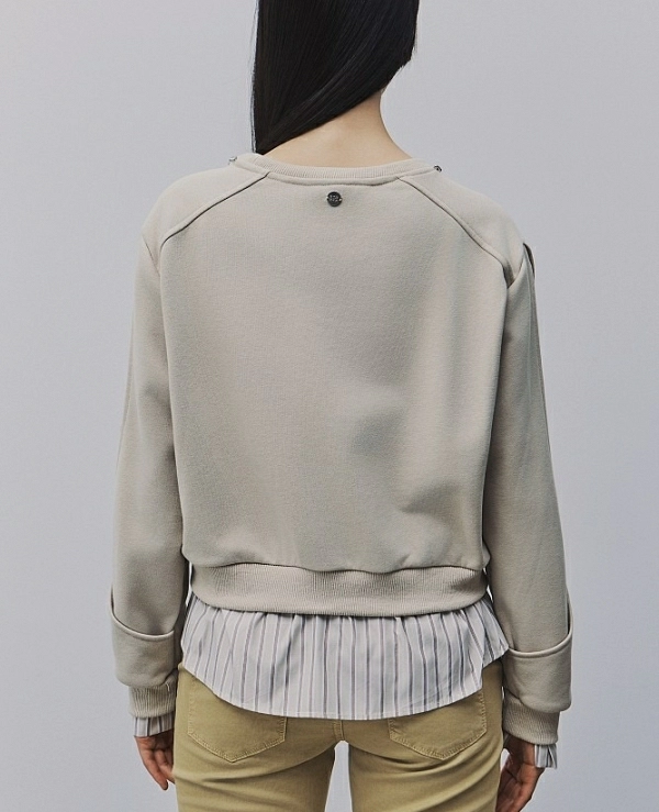 Sudadera en combinaci�n de tejidos DE BSB MODELO 055-210017 - 21197