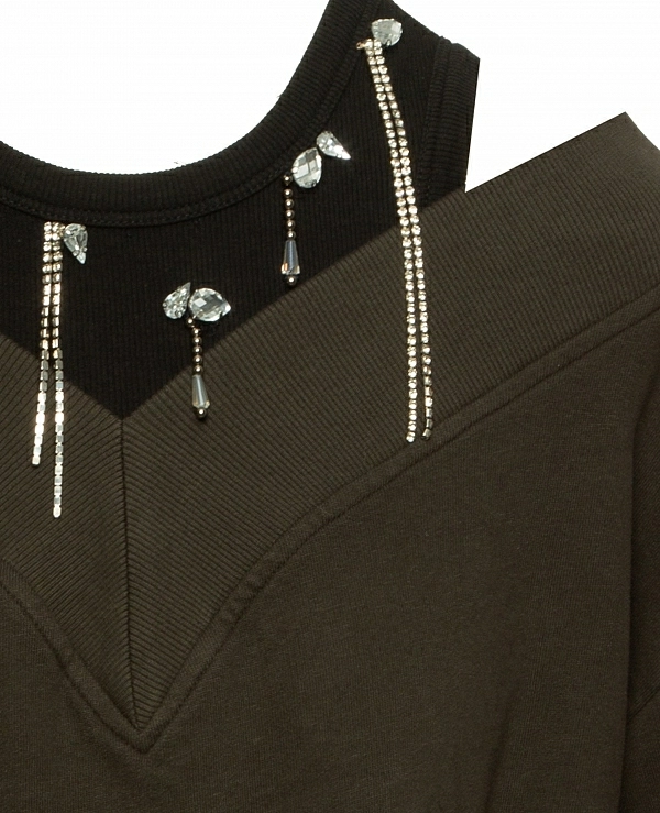 Sudadera V strass  054-210018 de bsb - 20782