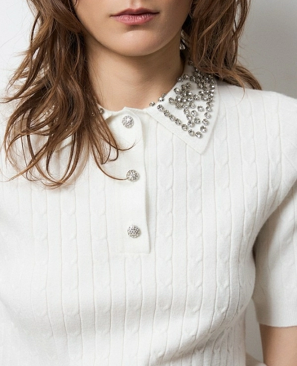 Su�ter de manga corta con pedrer�a DE BSB  055-260020 - 21174