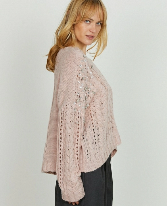 Suter de RELISH oversize de manga larga SERIFO con trenzado