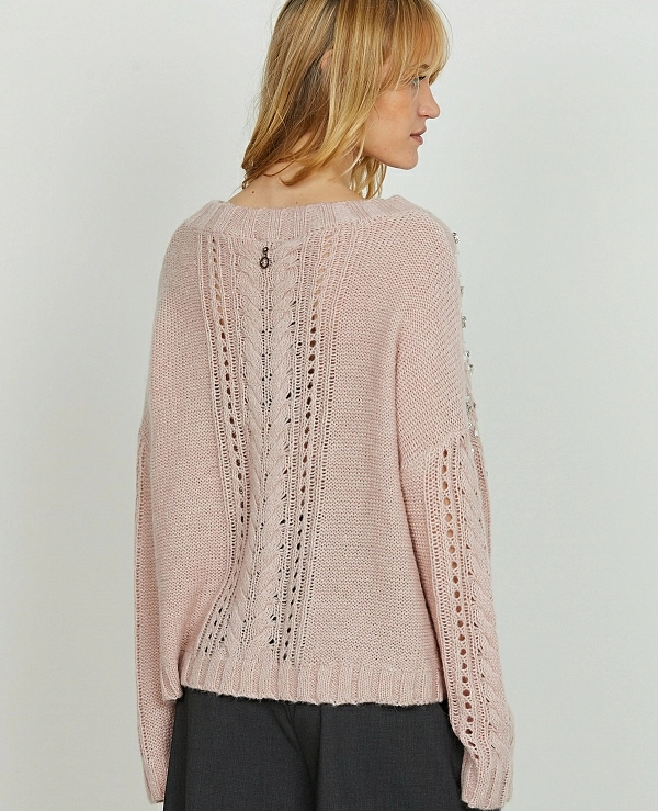 Suter de RELISH oversize de manga larga SERIFO con trenzado - 20414