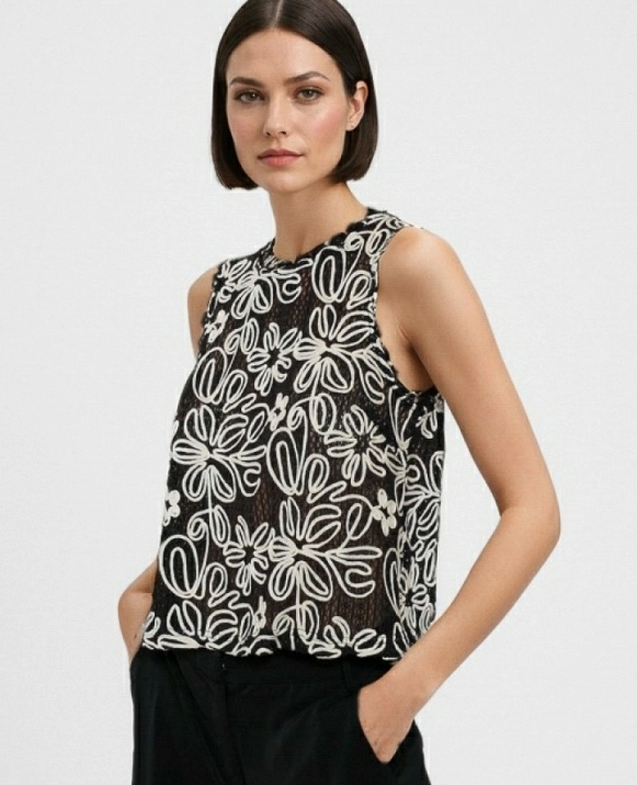 TOP DE ENCAJE BICOLOR DE GOA GOA MODELO 15204164