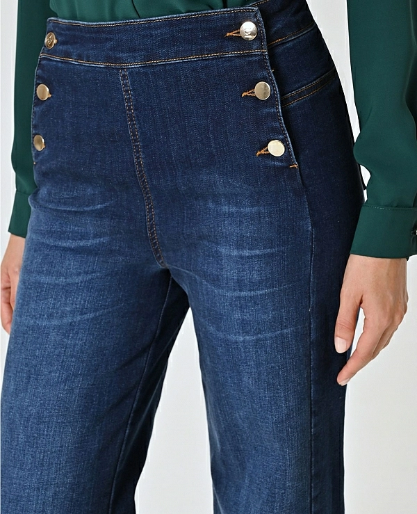 Vaqueros wide leg de lavado oscuro