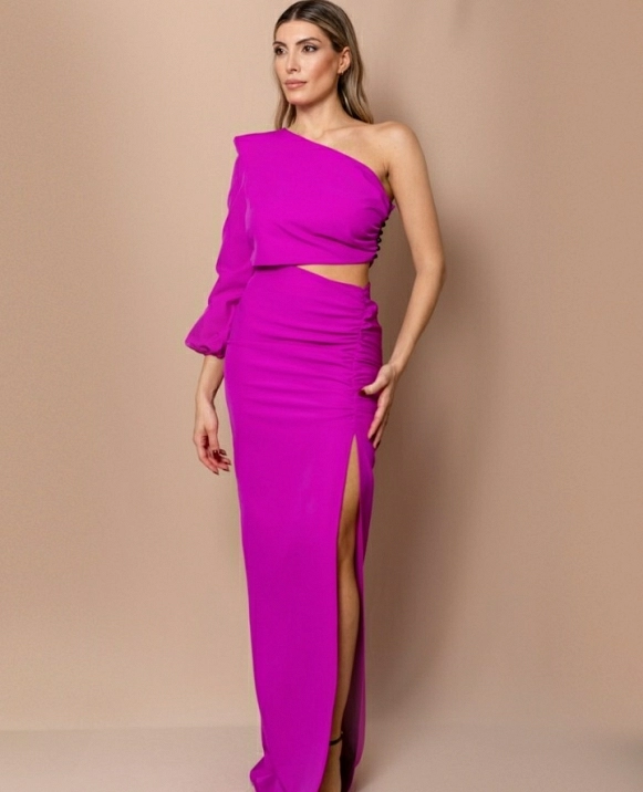 VESTIDO ASIMTRICO LARGO
