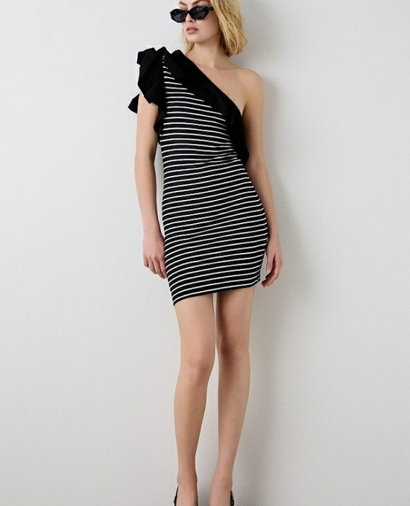 Vestido asimtrico mini rayas DE BSB MODELO 053-211008