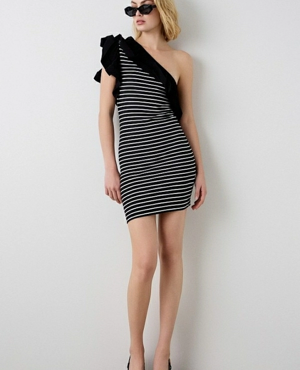 Vestido asimtrico mini rayas DE BSB MODELO 053-211008