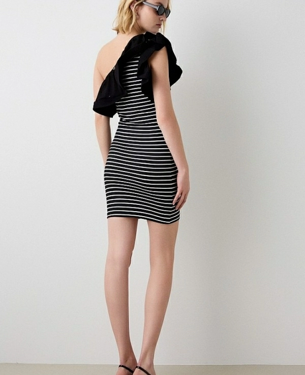 Vestido asimtrico mini rayas DE BSB MODELO 053-211008