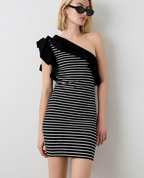 Vestido asimtrico mini rayas DE BSB MODELO 053-211008