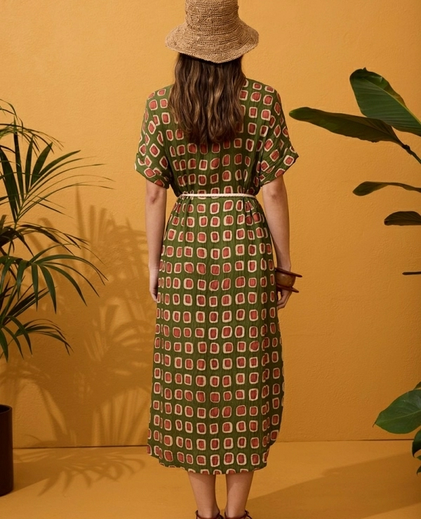 VESTIDO CAMISERO ESTAMPADO LARGO - 21239