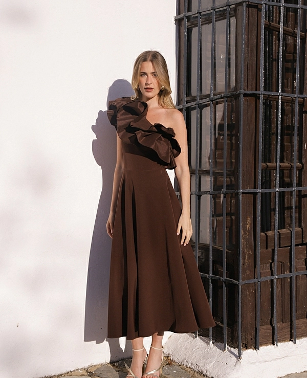 VESTIDO CON VOLANTES EN EL ESCOTE - 21825