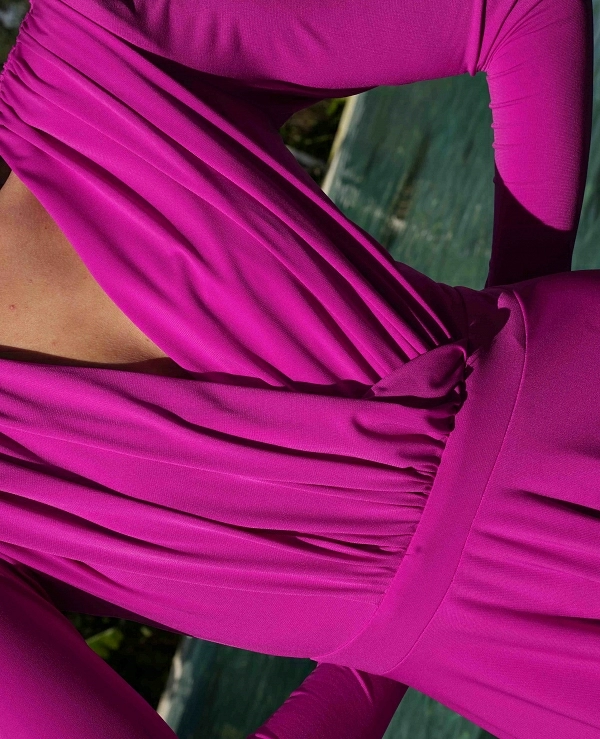 VESTIDO CRUZADO MIDI NUDE PUNTO - 21308