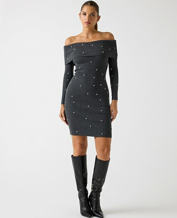 VESTIDO DE GUESS DE CANALE CON CRISTALITOS PEGADOS W5BK64Z - 20716