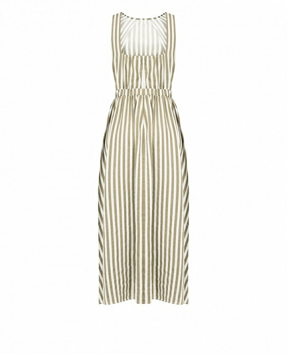 VESTIDO DE RAYAS LARGO MIDI