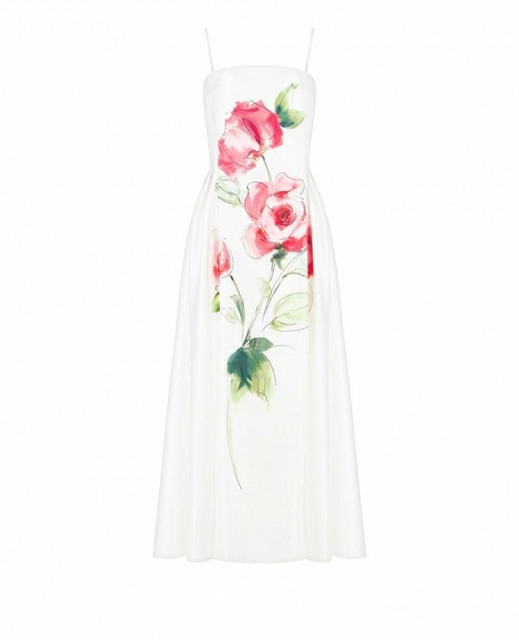 VESTIDO DE TIRANTES CON ESTAMPACIN DE FLORES