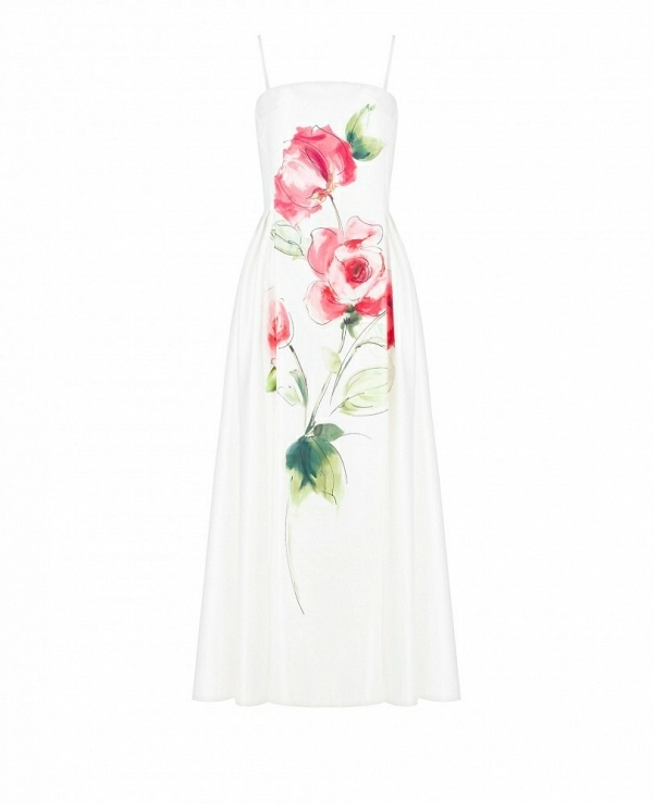 VESTIDO DE TIRANTES CON ESTAMPACIN DE FLORES