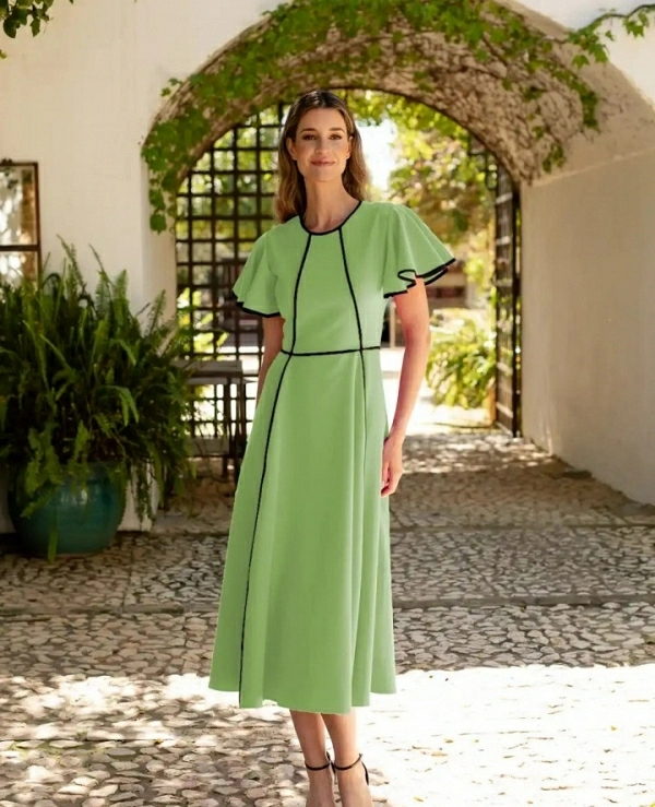VESTIDO DE VUELO COLOR VERDE MENTA